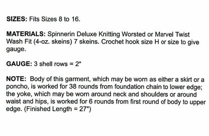 Vintage Crochet Pattern Versatile Pineapple Skirt & Poncho PDF Instant Digital Download Retro Mod Boho Hippie Chic 1970s 10 Ply