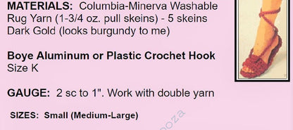 Vintage Crochet Pattern Womens Lace Up Shoes Sandals PDF Instant Digital Download Strappy Open Toe Boho Gladiator Calf Straps