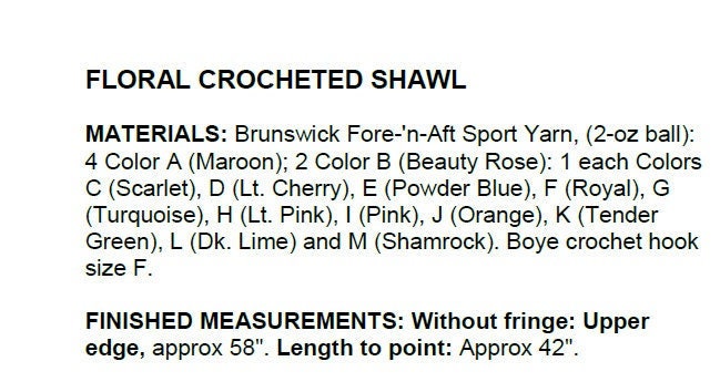 Vintage Crochet Pattern Womens Lacy Wildflower Flower Shawl Floral Rose Poppy Bluebell Zinnia Motifs PDF Instant Digital Download 4 Ply