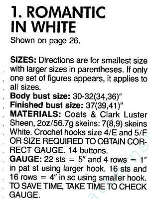 Vintage Crochet Pattern Romantic Lacy High Ruffled Collar Sweater Victorian Button Down Back PDF Instant Digital Download  Retro 1980s 5 Ply