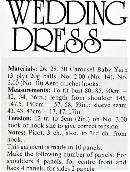 Vintage Crochet Pattern Retro Lacy Wedding Dress Wavy Shells PDF Instant Digital Download Heirloom Mod Boho Chic Maxi Gown 3 Ply