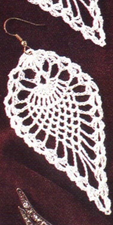 Vintage Crochet Pattern 4" Pretty Pineapple Lace Earrings PDF Instant Digital Download Crocheted Dangle Jewelry Easy Beginners