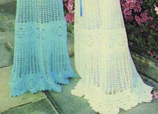 Vintage Crochet Pattern Lacy Tiered Wedding Dress and Bridesmaid Dress PDF Instant Digital Download 4 Ply Cotton 1977