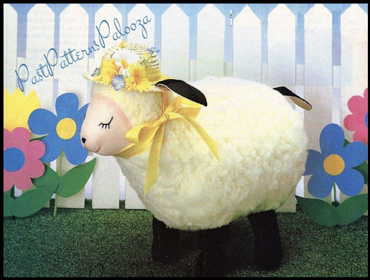 Vintage Sewing Pattern 14" Plush Fleece Country Easter Lamb Soft Sculpture Toy PDF Instant Digital Download Sewn Soft Spring Lamb Sheep