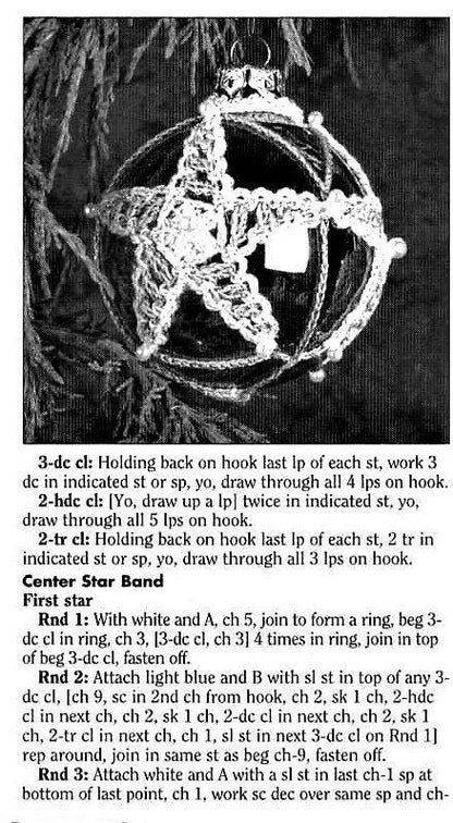 Vintage Crochet Pattern Lacy Christmas Ball Ornament Slipcovers PDF Instant Digital Download Tree Ball Holders Covers 10 Designs