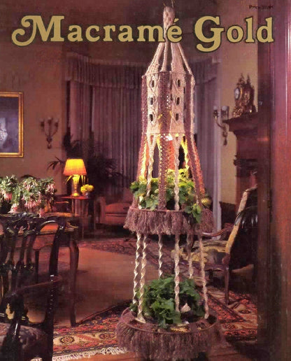 Vintage Macrame Patterns Macramé Gold Book PDF Instant Digital Download 15 Projects 1977 Pot Plant Hangers Holders Wall Hanging Owl Purse
