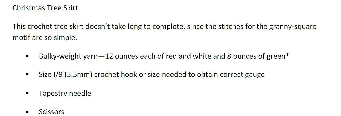 Vintage Crochet Pattern Quick Easy Granny Square Christmas Tree Skirt 36" PDF Instant Digital Download Bulky 12 Ply