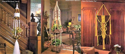 Vintage Macrame Patterns Macramé Gold Book PDF Instant Digital Download 15 Projects 1977 Pot Plant Hangers Holders Wall Hanging Owl Purse