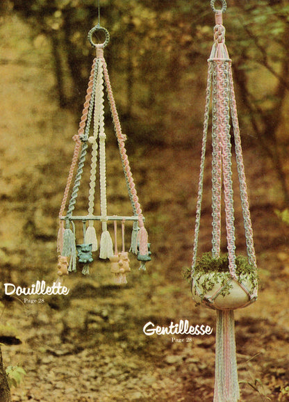Vintage Macrame Elegance IV Patterns Book PDF Instant Digital Download 19 Projects 1970s Wall Art Pot Hangers Hanging Tables Knotwork