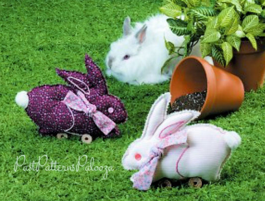 Vintage Sewing Pattern 9" Calico Country Bunnies Soft Sculpture Fabric Centerpiece or Toys PDF Instant Digital Download Easter Bunny Decor
