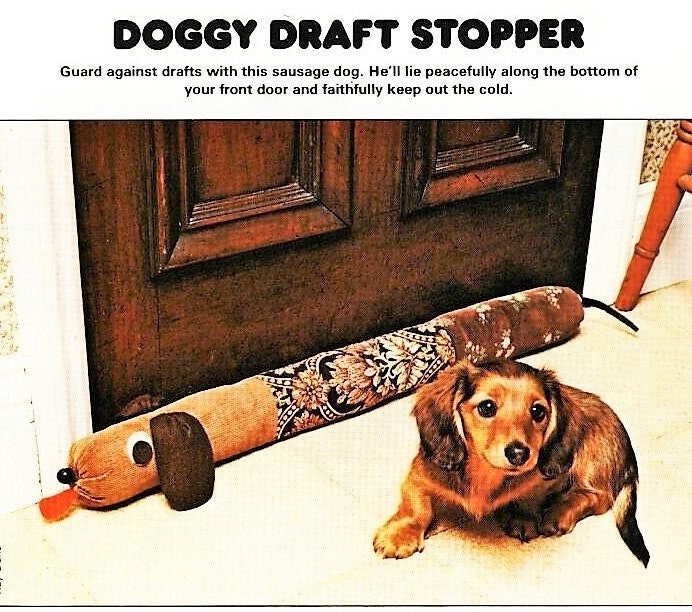 Vintage Sewing Pattern 30" Dachshund Dog Draft Stopper Dodger PDF Instant Digital Download Soft Plush Fabric Wiener Dog