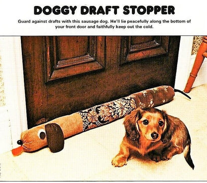 Vintage Sewing Pattern 30" Dachshund Dog Draft Stopper Dodger PDF Instant Digital Download Soft Plush Fabric Wiener Dog