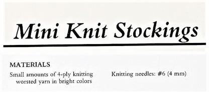 Vintage Knitting Pattern 4" Mini Miniature Stockings Christmas Socks Ornaments PDF Instant Digital Download Quick Easy Scrap Yarn Tree Trim