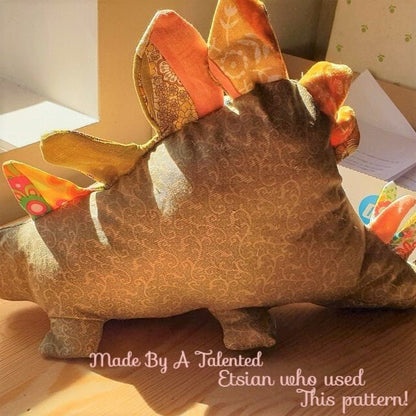 Vintage Sewing Pattern Retro Mod Fabric Dinosaurs Soft Sculpture Toys PDF Instant Digital Download 1970s Plush Toy Dinos 14 - 21 inches
