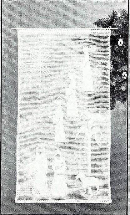 Vintage Filet Crochet Pattern Christmas Nativity Scene Panel or Wall Hanging PDF Instant Digital Download Cotton Thread Heirloom Project