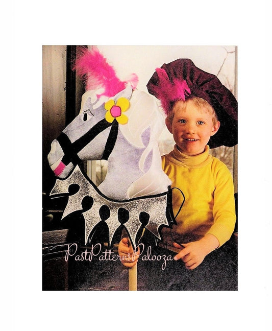 Vintage Sewing Pattern Medieval Hobby Horse Toy & Swashbucker Hat Velvet Fabric PDF Instant Digital Download Prince Princess Soft Sculpture