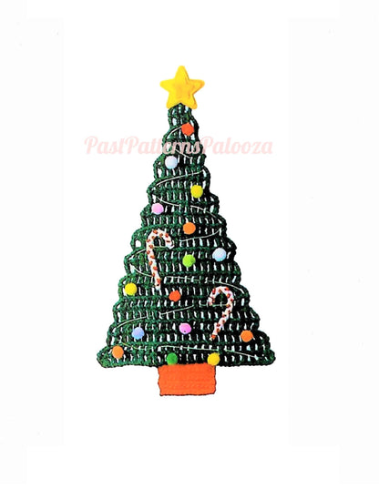 Vintage Crochet Pattern 18" Christmas Tree Wall or Door Hanging PDF Instant Digital Download Fun Easy Holiday Project 10 Ply