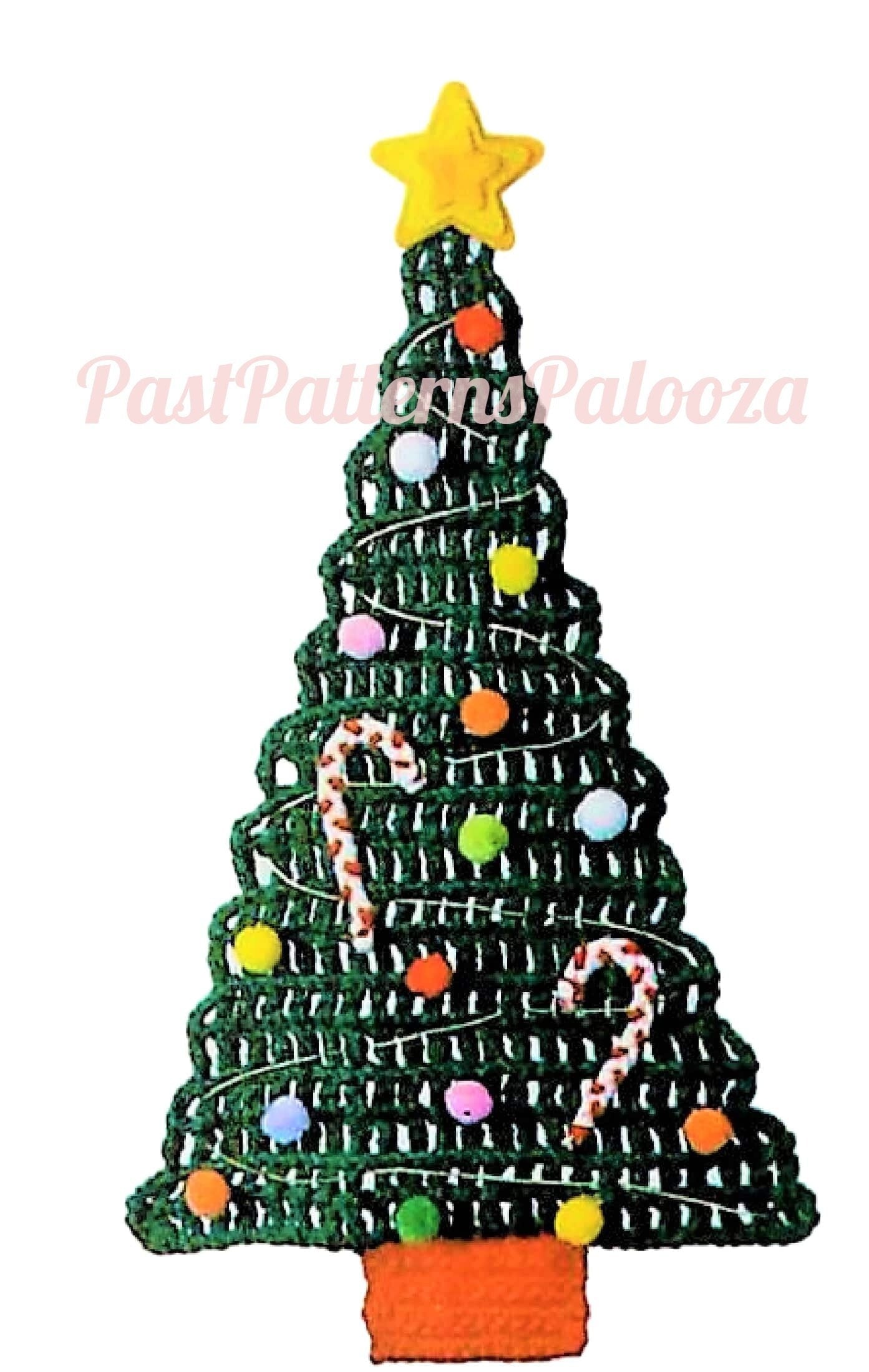 Vintage Crochet Pattern 18" Christmas Tree Wall or Door Hanging PDF Instant Digital Download Fun Easy Holiday Project 10 Ply