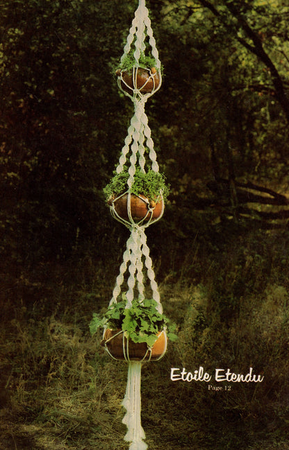 Vintage Macrame Elegance V Patterns Book PDF Instant Digital Download 20 Projects 1970s Wall Art Pot Hangers Plant Holders Knotwork