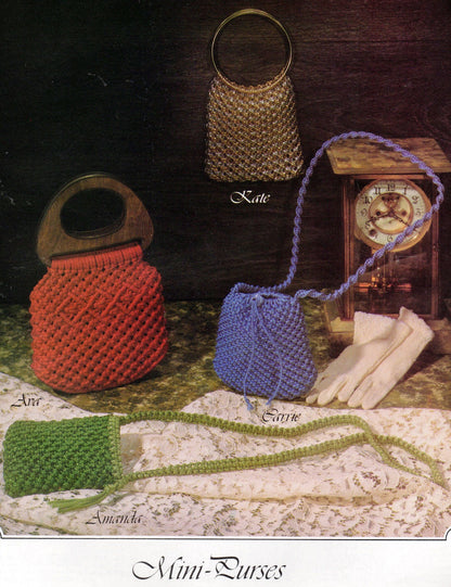 Vintage Macrame Purse Time Pursetime Patterns Book 1970s ALL Purses Cross Body Bags Handbag Clutches PDF Instant Digital Download eBook