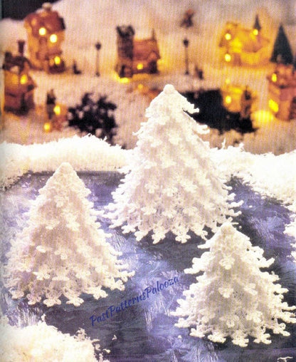 Vintage Thread Crochet Pattern 4-6" Lacy White Christmas Trees 3 Sizes PDF Instant Digital Download Triple Picot Holiday Centerpiece B2