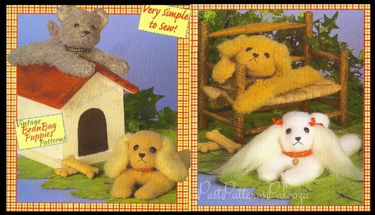 Vintage Sewing Pattern 9" Purebred Puppy Dog Beanies Plush Felt Fabric PDF Instant Digital Download Beanbag Puppies Sewn Soft Toys