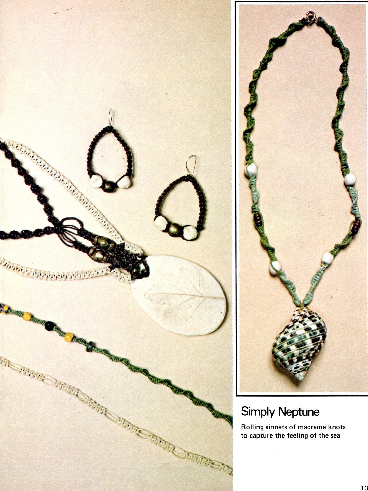 Vintage 14K Macrame Jewelry Patterns PDF Instant Download Retro 70s Hippie Boho Necklaces Earrings Bracelets Knotting Beading Instructions