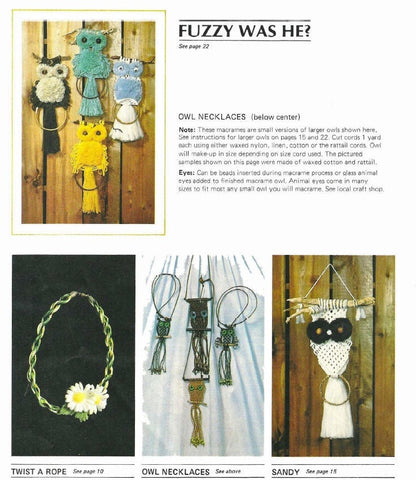 Vintage Macrame Patterns Fit To Be Tied eBook PDF Instant Digital Download Porch Swing Owls Ring Hangings Advanced Off Loom Weaving 1977