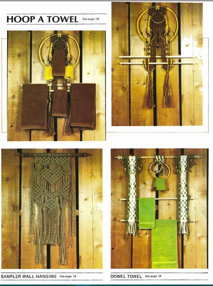Vintage Macrame Patterns Fit To Be Tied eBook PDF Instant Digital Download Porch Swing Owls Ring Hangings Advanced Off Loom Weaving 1977