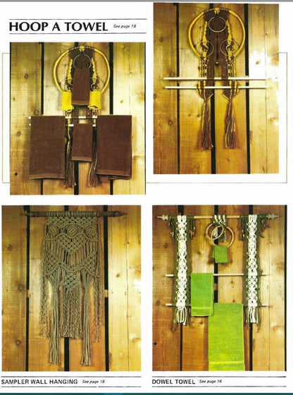 Vintage Macrame Patterns Fit To Be Tied eBook PDF Instant Digital Download Porch Swing Owls Ring Hangings Advanced Off Loom Weaving 1977