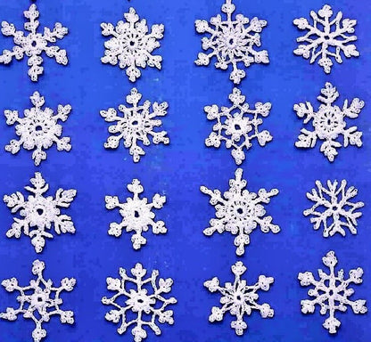 Vintage Crochet Pattern Small Mini Miniature Lace Snowflakes Motifs 24 Designs PDF Instant Digital Download Ornaments Appliques 1-2 Inch
