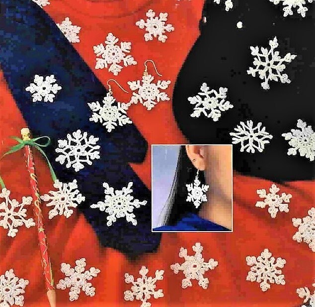 Vintage Crochet Pattern Small Mini Miniature Lace Snowflakes Motifs 24 Designs PDF Instant Digital Download Ornaments Appliques 1-2 Inch