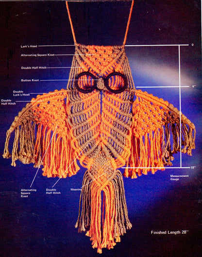 Vintage Easily Done Macrame Using New Fibers Patterns Book Retro 1970s PDF Instant Download Plant Hangers Owl Hangings How To Instructions