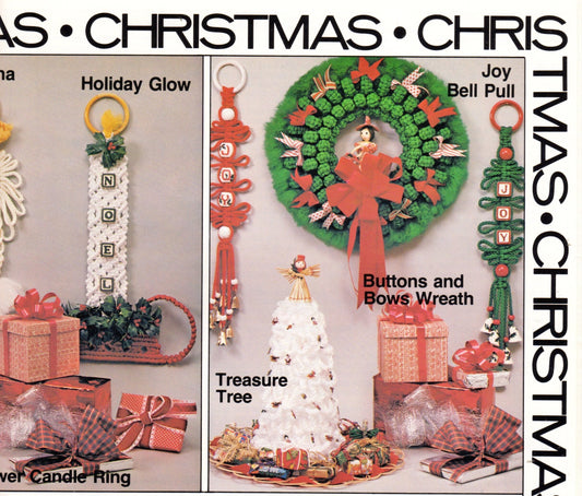 Vintage Christmas Macrame Patterns ALL Different Holiday Knots Projects PDF Instant Digital Download Wall Hangings Decor