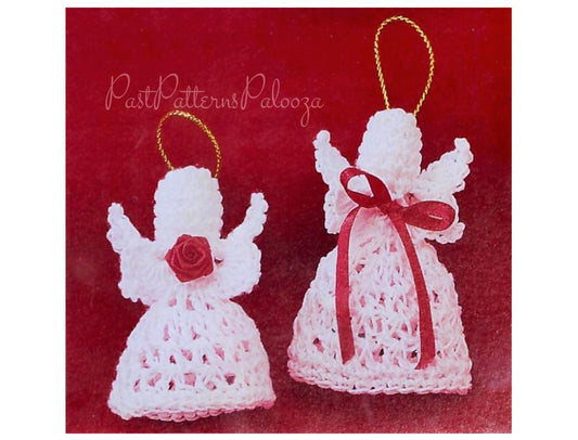 Vintage Crochet Patterns Mini Angel Ornament PDF Instant Digital Download Lace Crochet Cotton Tree Trim Gift Decor
