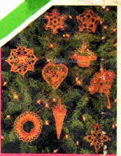 Vintage Crochet Patterns 6" Victorian Lace Christmas Ornaments White Cotton Thread & Metallic Gold PDF Instant Digital Download Tree Trim