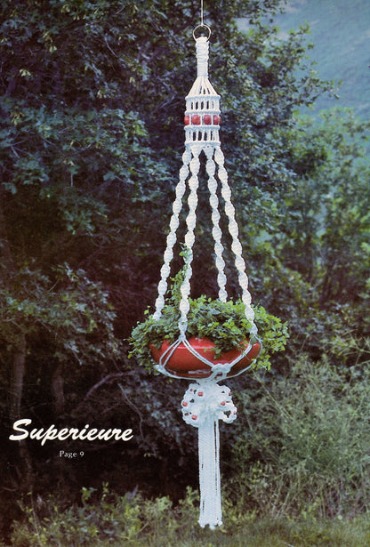 Vintage Macrame Elegance VII Patterns Book Printable PDF Instant Digital Download 17 Knotwork Projects ALL Pot Plant Hangers Holders