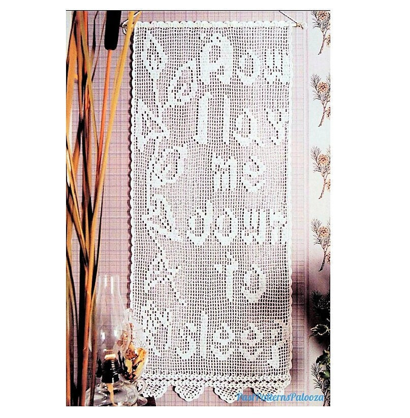 Vintage Filet Crochet Pattern Now I Lay Me Down to Sleep Bedtime Prayer Picture Panel Wall Hanging PDF Instant Digital Download 15x36"