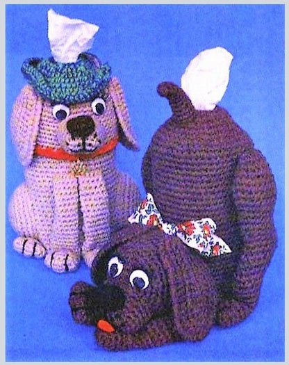 Vintage Crochet Pattern Puppy Dog Pooping Bathroom Tissue Roll Cover Holder PDF Instant Digital Download Toilet Tissue Amigurumi 4-Ply