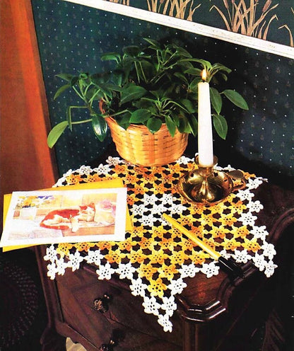 Vintage Crochet Pattern 18" Large Flower Star Doily PDF Instant Digital Download Floral Motif Table Centerpiece Mat Cotton Thread