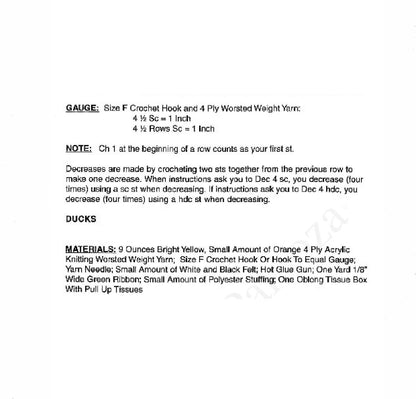 Vintage Crochet Pattern Yellow Rubber Duckie Ducks Bathroom Set PDF Instant Digital Download Tissue Box Topper Toilet Roll Holder Soap Cover