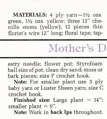 Vintage Crochet Pattern Pretty Iris Flowers Potted Plants PDF Instant Digital Download Artificial Flowers Irises 2 Sizes 4 Ply