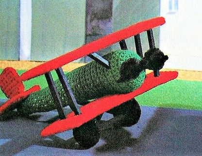 Vintage Crochet Pattern 9" Airplane Soft Toys Planes Biplane Triplane PDF Instant Digital Download Amigurumi Plush Planes 10 Ply
