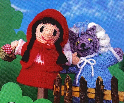 Vintage Crochet Patterns Classic Storybook Fairytale Hand Puppets PDF Instant Digital Download Amigurumi Soft Toy Puppets 4 Ply