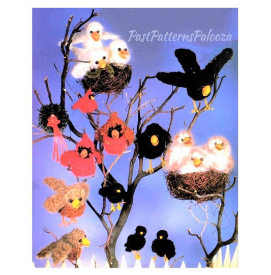 Vintage Crochet Patterns Small Mini Miniature Birds Soft Toys or Decor PDF Instant Digital Download Retro Kawaii Bird Amigurumi 12 Designs