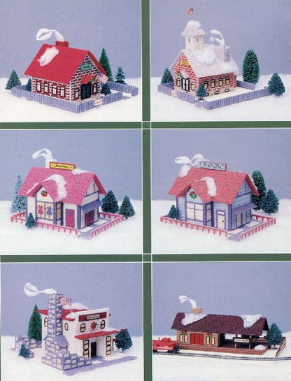 Vintage Plastic Canvas Pattern Christmas Village Book No. 2 PDF Instant Digital Download Holiday Town 7 Mesh