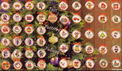 Vintage Cross Stitch Patterns Mini Christmas Ornaments PDF Instant Digital Download 50 Classic Holiday Designs 2-3 Inch