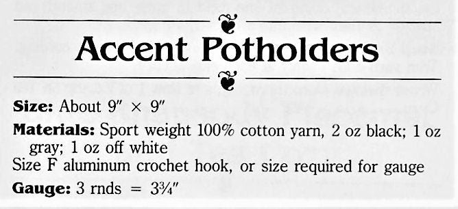 Vintage Crochet Pattern Classic Wagon Wheel Granny Square Potholders PDF Instant Digital Download Quick Easy Pot Holders 5 Ply