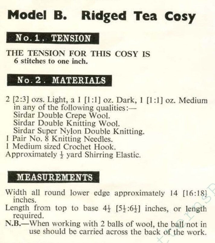 Vintage Knitting Pattern Knit Tea Cosy Coffee Pot Cosies Covers Teapot Topper Cozy Pot Holder PDF Instant Digital Download 8 Ply