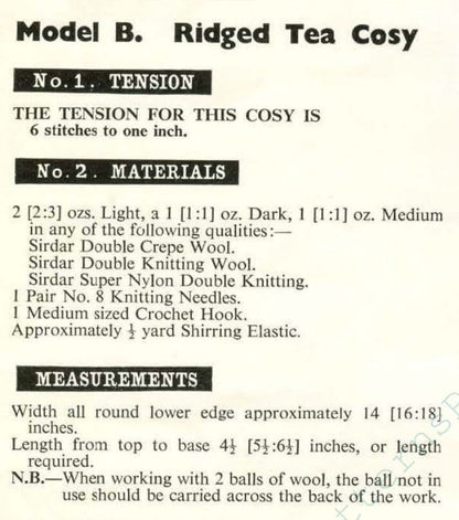 Vintage Knitting Pattern Knit Tea Cosy Coffee Pot Cosies Covers Teapot Topper Cozy Pot Holder PDF Instant Digital Download 8 Ply